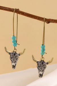 Western Ohrstecker mit Bullenkopf