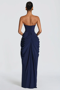 Statement Neckholder-Fransen-Maxikleid