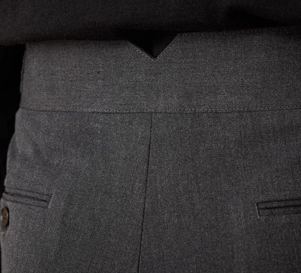 Hose aus Wollmischung mit Gurkha-Bund und geradem Schnitt