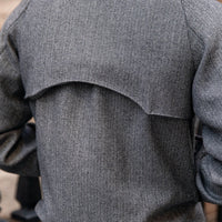 Harrington-Jacke aus Wollmischung mit Fischgrätmuster