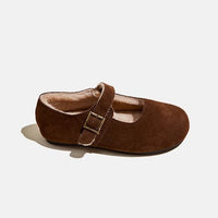 Flache Damenschuhe in Wildlederoptik mit Warmfutter - Alviera