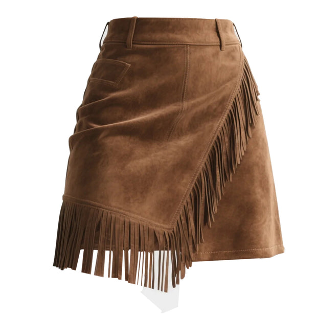 Retro Western Wildleder Minirock im modernen Stil