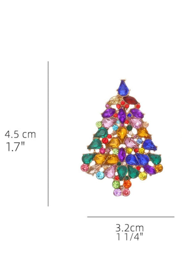 Ohrringe mit Weihnachtsbaum-Motiv und Strasssteinen im modernen Stil
