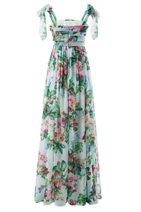 Bedrucktes Langes Kleid „Dinah“ mit Trägern