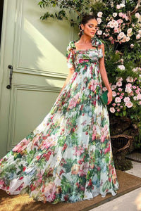 Bedrucktes Langes Kleid „Dinah“ mit Trägern