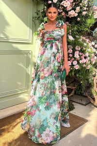 Bedrucktes Langes Kleid „Dinah“ mit Trägern