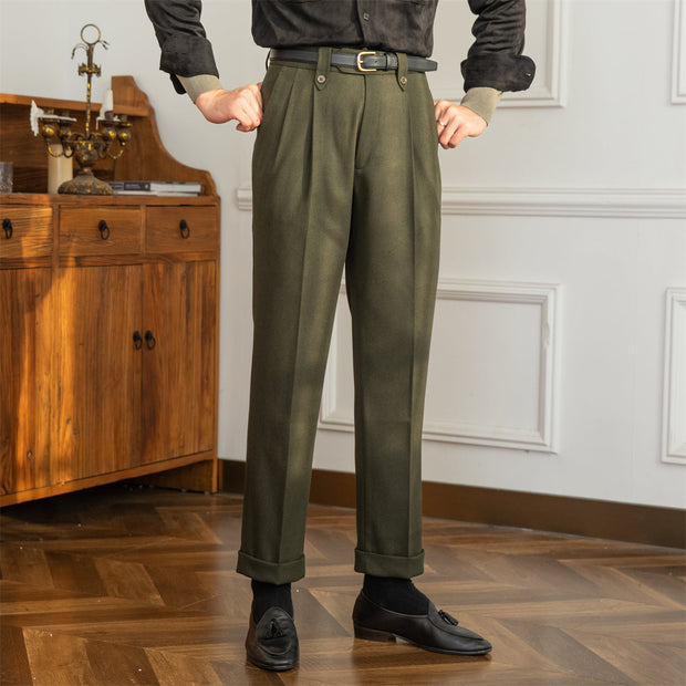 Hose aus Wollmischung mit Bundfalten