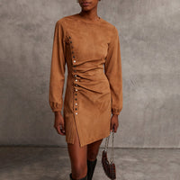 Western Retro Stil Herbst- und Winter-Neues Wildlederkleid