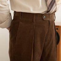 Hose aus Baumwollcord mit geradem Schnitt und Bundfalten