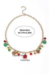 Eileen Christmas Jingle Bell-Legierungsblumen-Halskette im modernen Stil