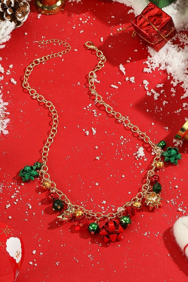 Eileen Christmas Jingle Bell-Legierungsblumen-Halskette im modernen Stil