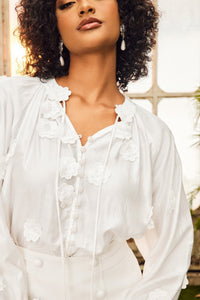 Ella Bluse mit V-Neck und Blumenmuster