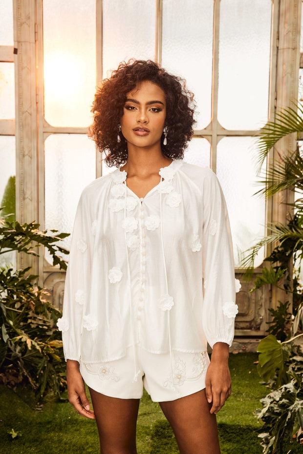 Ella Bluse mit V-Neck und Blumenmuster