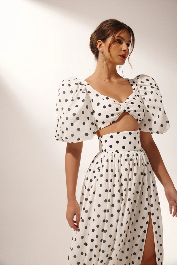 Ellie – Gepunktetes Rockset im modernen Stil