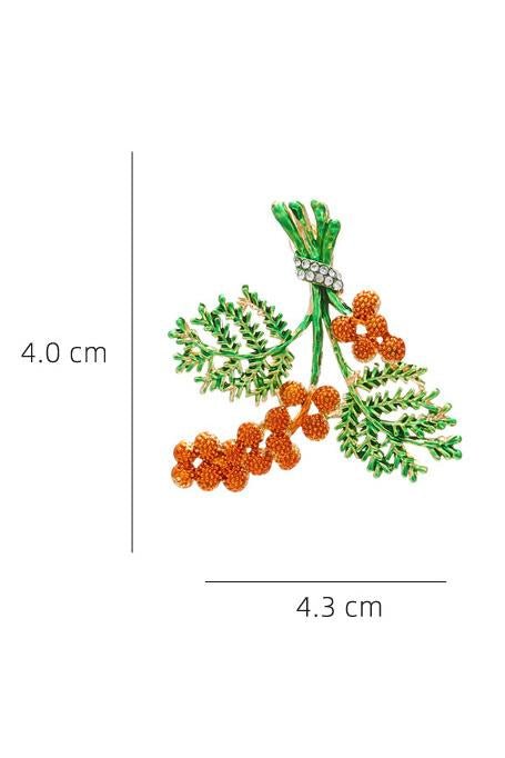 Emaillierte rote Tannenzapfen-Ohrringe im modernen Stil