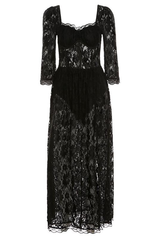 Esther Langes Kleid aus Spitze mit Herzausschnitt
