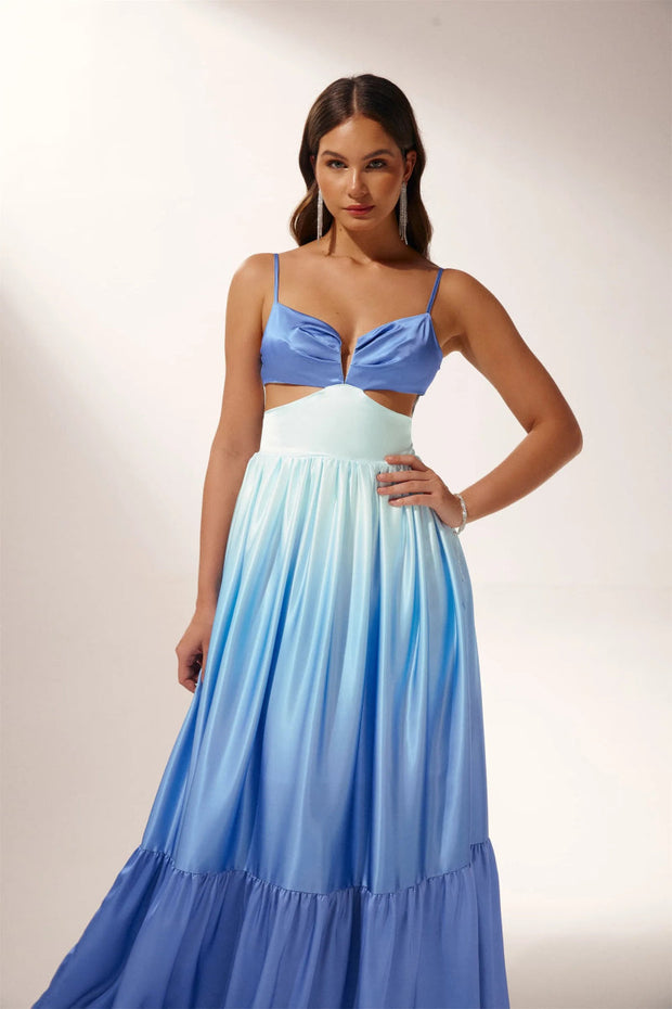 Ethel Maxi-Unterkleid mit Aussparungen und Farbverlauf