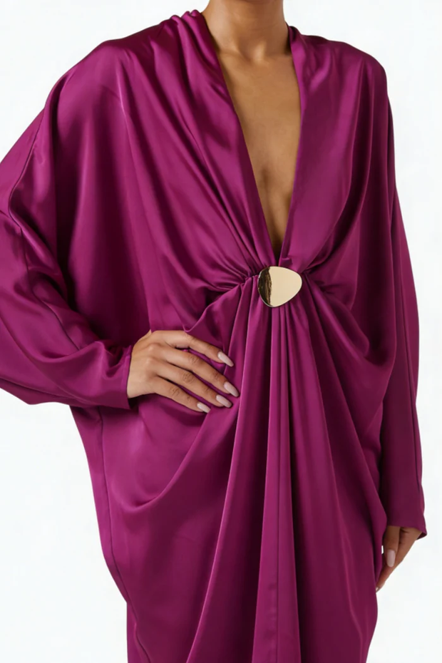 Belle – Plissiertes Maxikleid mit Farbverlauf