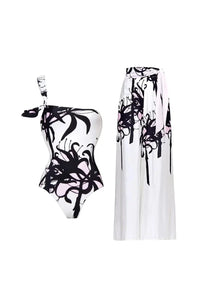 Chinesischer Tinten-Muster Badeanzug-Set