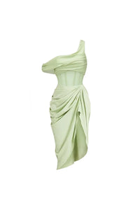 Apfelgrünes Vintage-Badeanzug-Set im modernen Stil