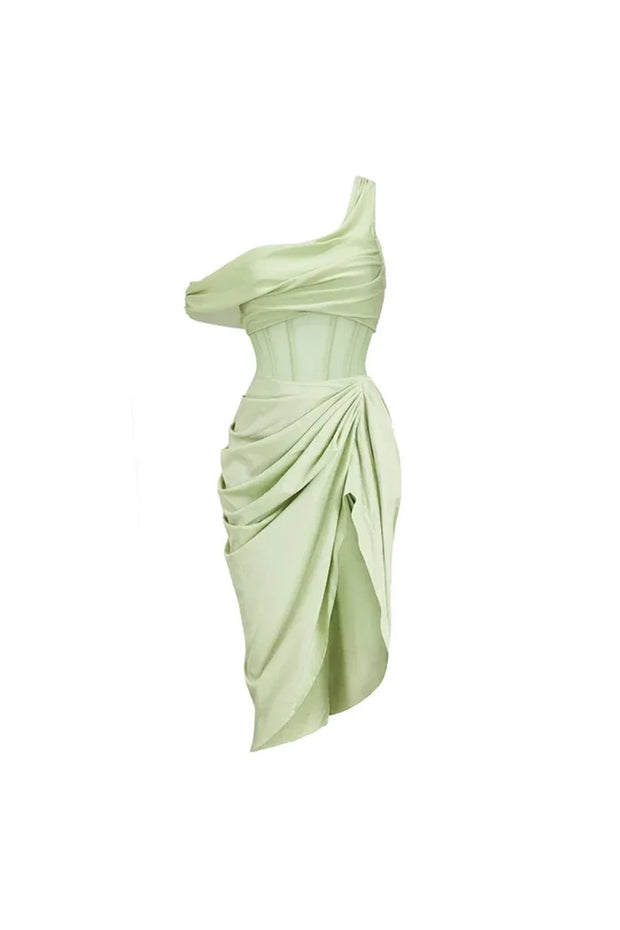 Apfelgrünes Vintage-Badeanzug-Set im modernen Stil