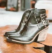 Feli - Lederne country cowgirl stiefel mit hohem Absatz