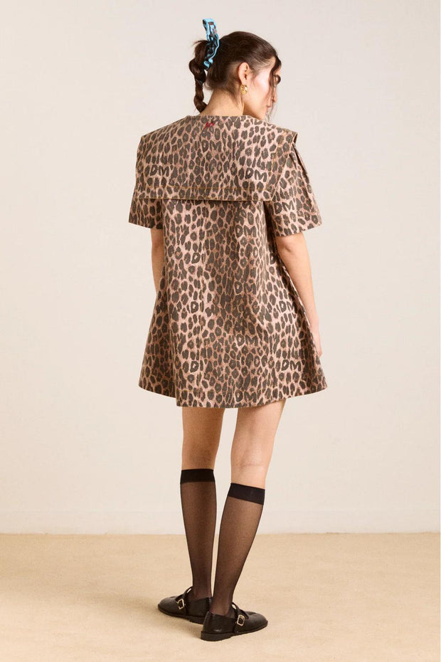 Mini-Kleid mit Leopardenmuster im modernen Stil