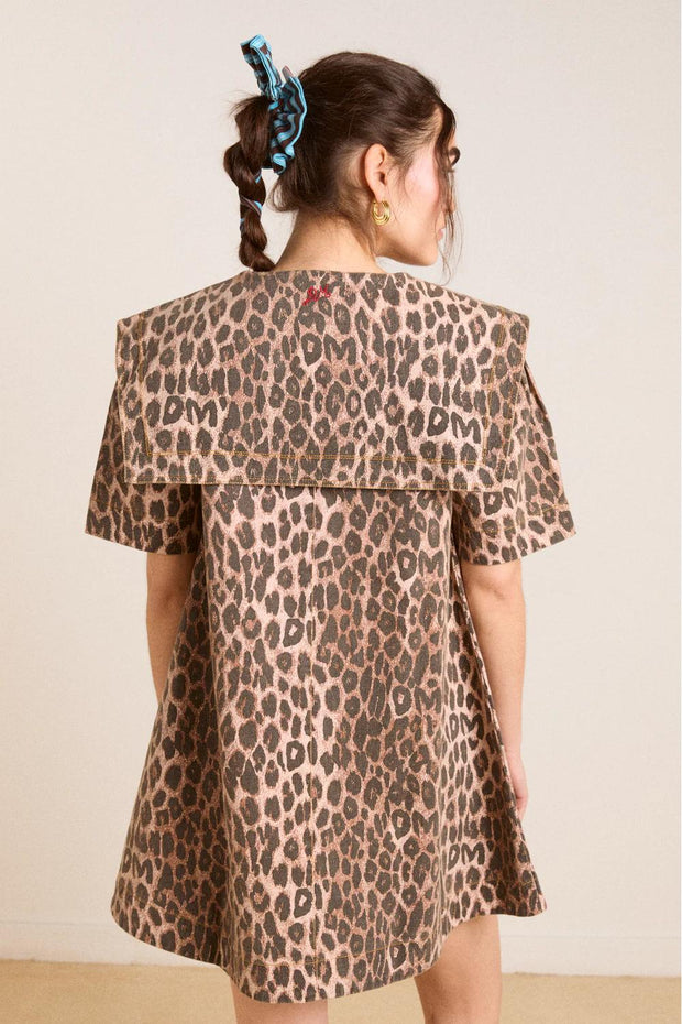 Mini-Kleid mit Leopardenmuster im modernen Stil