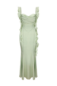 Hilda rückenfreies Langes Kleid mit Rüschenband