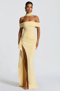 Joyce Langes Kleid in Zitronengelb