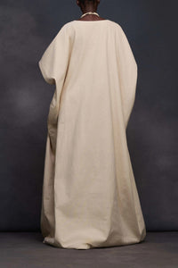 Dunkelbraunes Maxikleid mit Ein-Schulter-Cape-Ärmel
