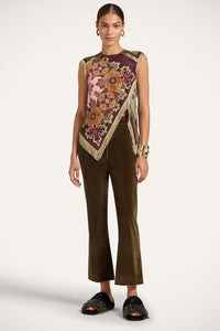 Boho-Blumen-Fransen-Asymmetrisches Oberteil