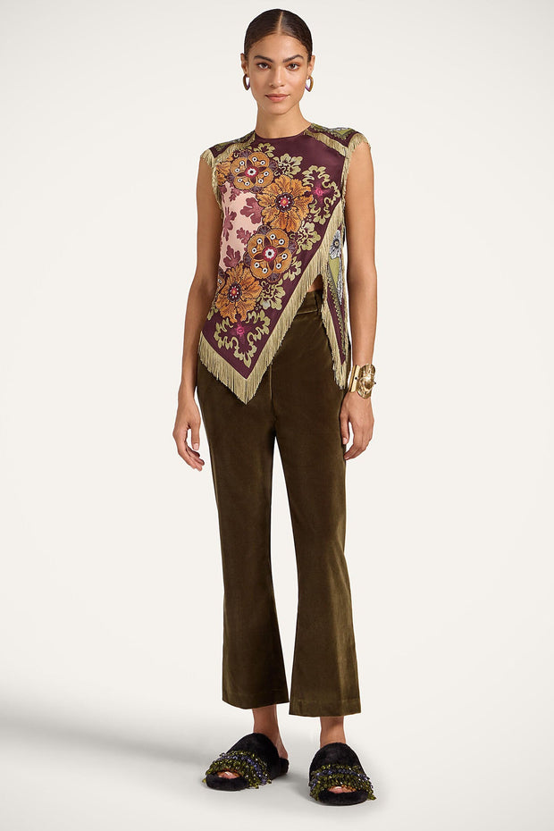 Boho-Blumen-Fransen-Asymmetrisches Oberteil