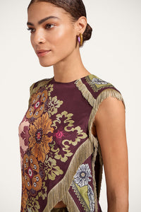 Boho-Blumen-Fransen-Asymmetrisches Oberteil