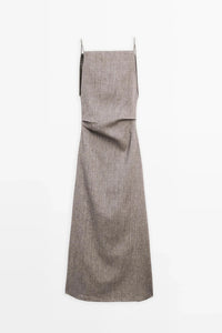 Langes Kleid aus Leinenmischung mit fließendem Schnitt