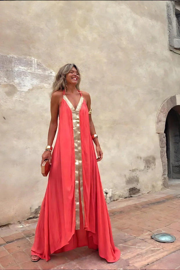 Belle – Plissiertes Maxikleid mit Farbverlauf