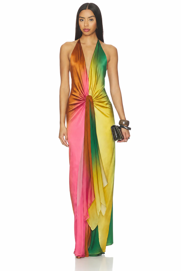 Mini-Kleid im Neckholder-Stil mit Kunstwildleder-Quasten