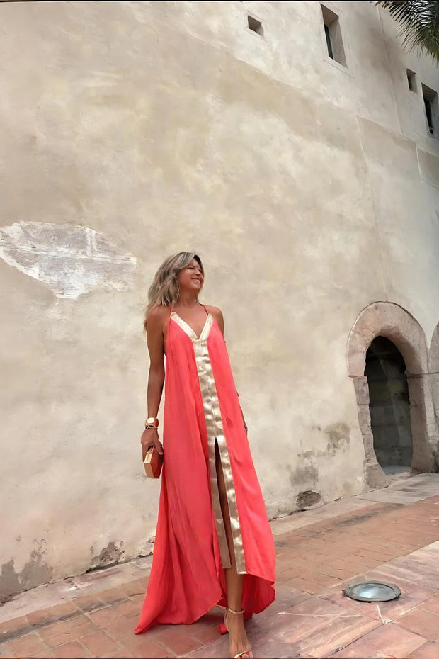 Belle – Plissiertes Maxikleid mit Farbverlauf