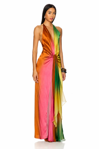 Mini-Kleid im Neckholder-Stil mit Kunstwildleder-Quasten