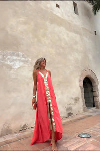 Belle – Plissiertes Maxikleid mit Farbverlauf
