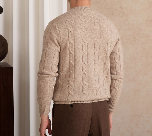Pullover aus Wollmischung mit Zopfmuster