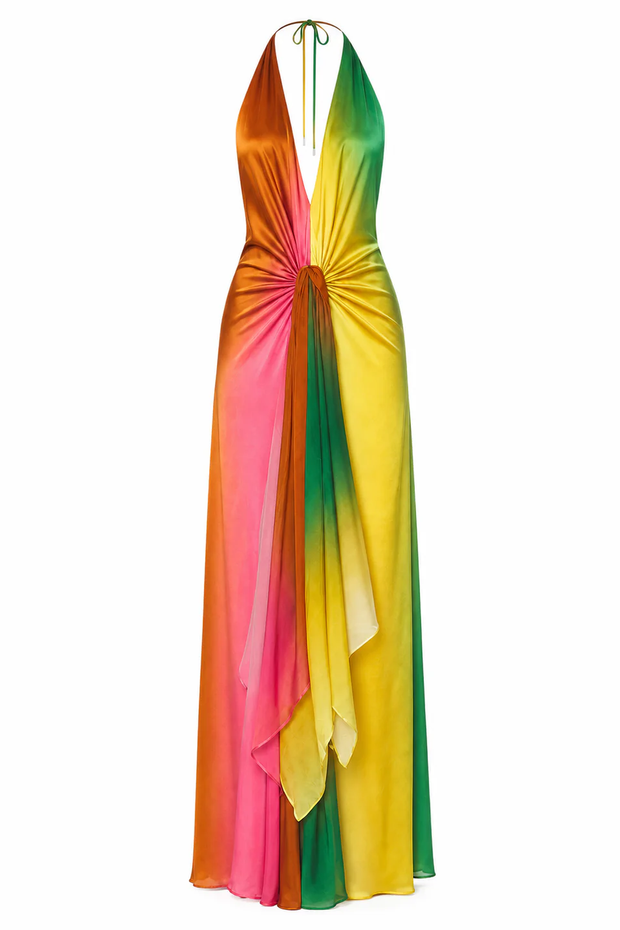 Mini-Kleid im Neckholder-Stil mit Kunstwildleder-Quasten