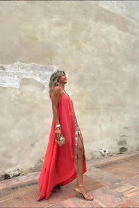 Belle – Plissiertes Maxikleid mit Farbverlauf