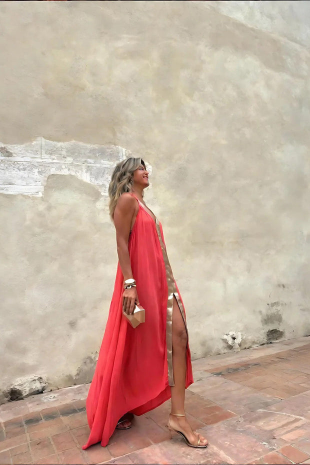 Belle – Plissiertes Maxikleid mit Farbverlauf