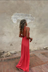 Belle – Plissiertes Maxikleid mit Farbverlauf