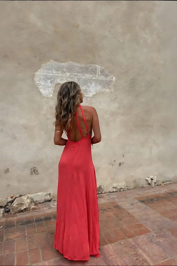 Belle – Plissiertes Maxikleid mit Farbverlauf