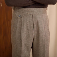 Hose aus Wollmischung mit Hahnentrittmuster und Gurkha-Bund