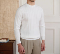 Pullover aus Baumwolle mit Faltenstruktur