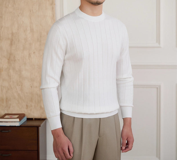 Pullover aus Baumwolle mit Faltenstruktur