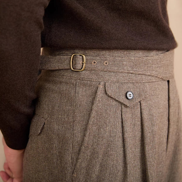 Hose aus Wollmischung mit Hahnentrittmuster und Gurkha-Bund